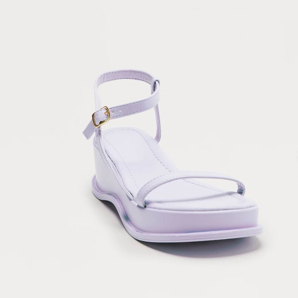 Lilac Purple Women Sandal Platform NEW 8.5 8 1/2 Wedge Ankle Strap Spring Vegan